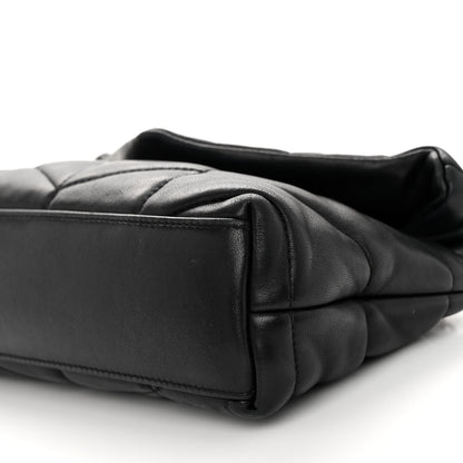 Saint Laurent Lambskin Quilted Toy Loulou Puffer Monogram Chain Satchel Black 9 of 9