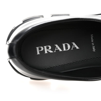 Prada Spazzolato Triangle Logo Monolith Pointy 55mm Loafers 38 Black 7 of 10
