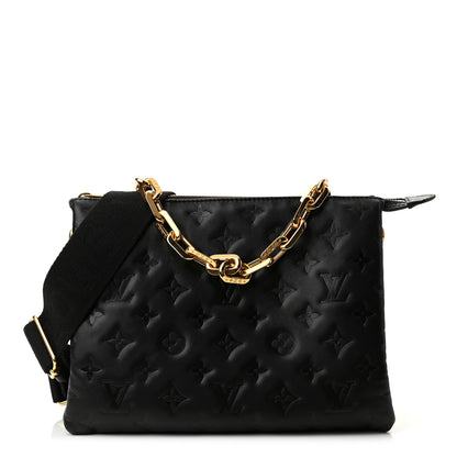 Louis Vuitton Lambskin Embossed Monogram Coussin PM Black 1 of 10