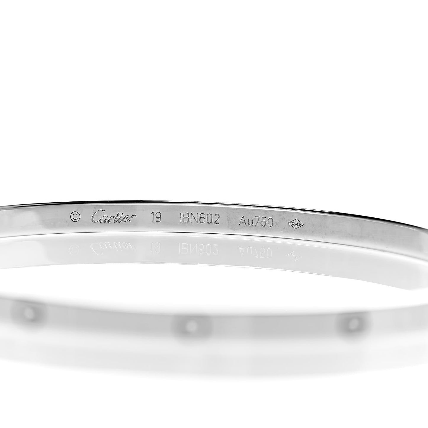 18K White Gold Small LOVE Bracelet 19