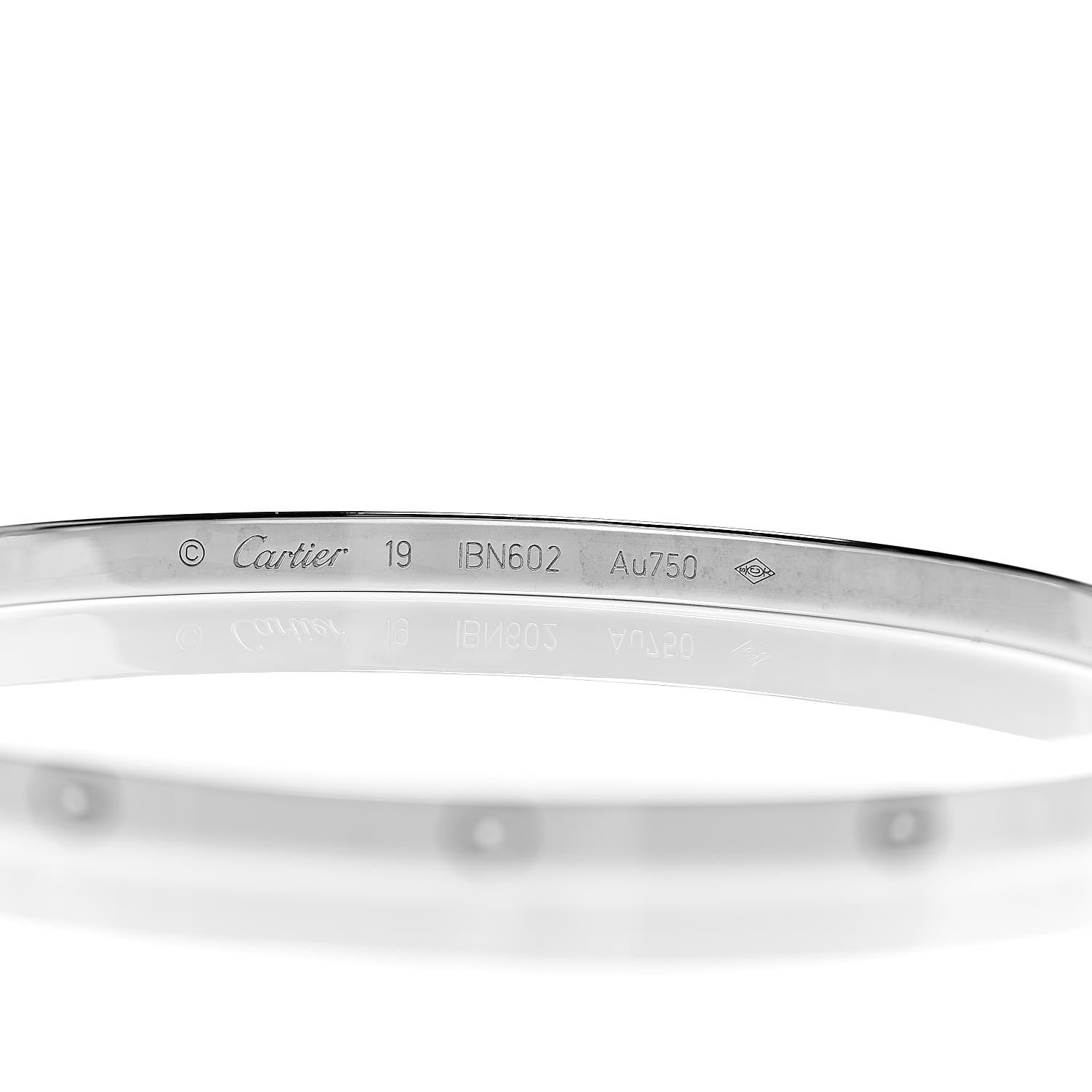 Cartier 18K White Gold Small LOVE Bracelet 19 4 of 5