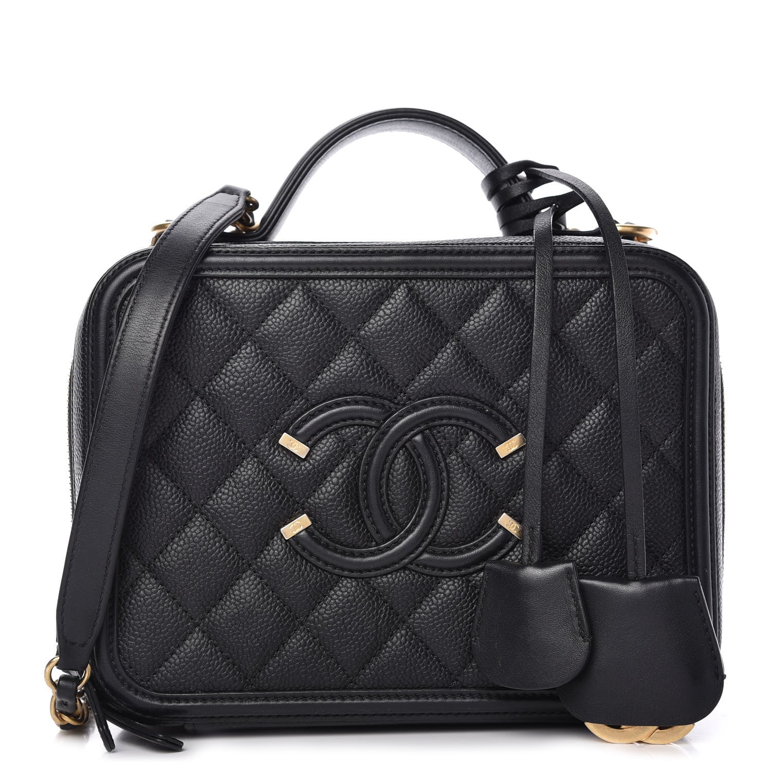 Chanel Caviar Quilted Medium CC Filigree Vanity Case Black 1 of 9