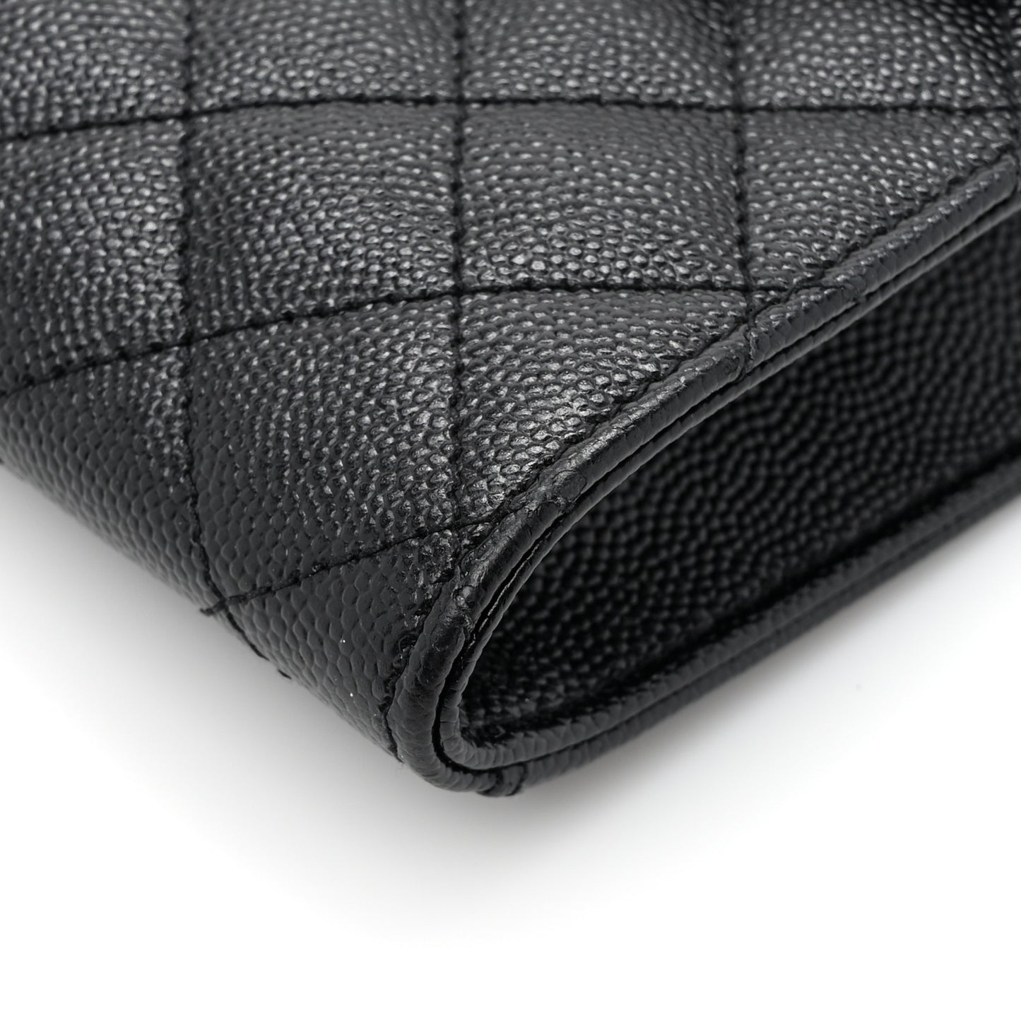 Grain De Poudre Textured Mixed Matelasse Triquilt Monogram Clutch Black