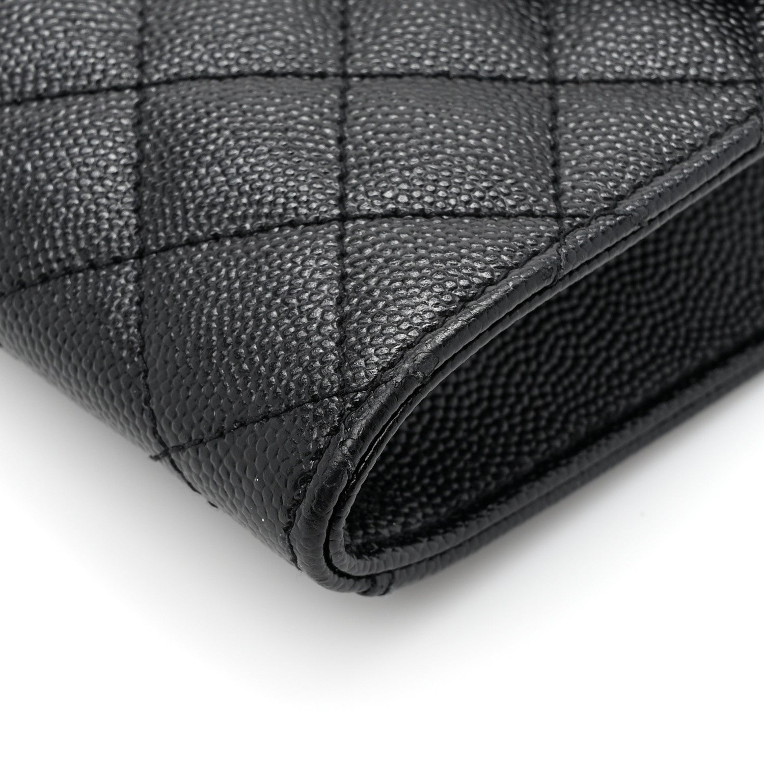 Saint Laurent Grain De Poudre Textured Mixed Matelasse Triquilt Monogram Clutch Black 8 of 10