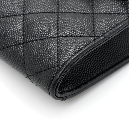 Saint Laurent Grain De Poudre Textured Mixed Matelasse Triquilt Monogram Clutch Black 8 of 10