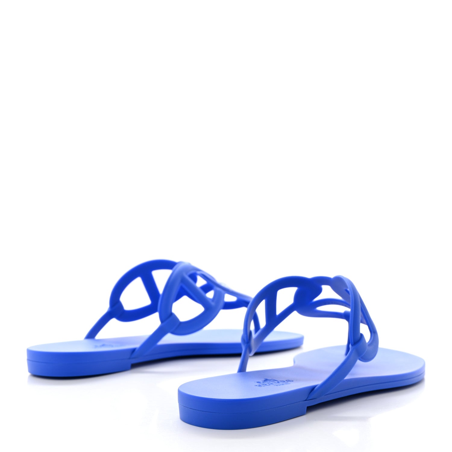 Hermes Rubber Womens Egerie Sandals 37 Bleu Outremer 4 of 9