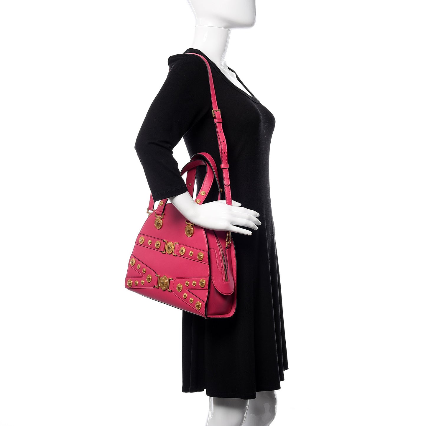 Calfskin Medallion Tribute Bowling Bag Pink