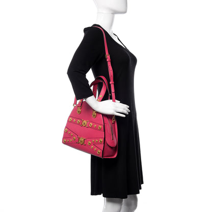 Versace Calfskin Medallion Tribute Bowling Bag Pink 2 of 9