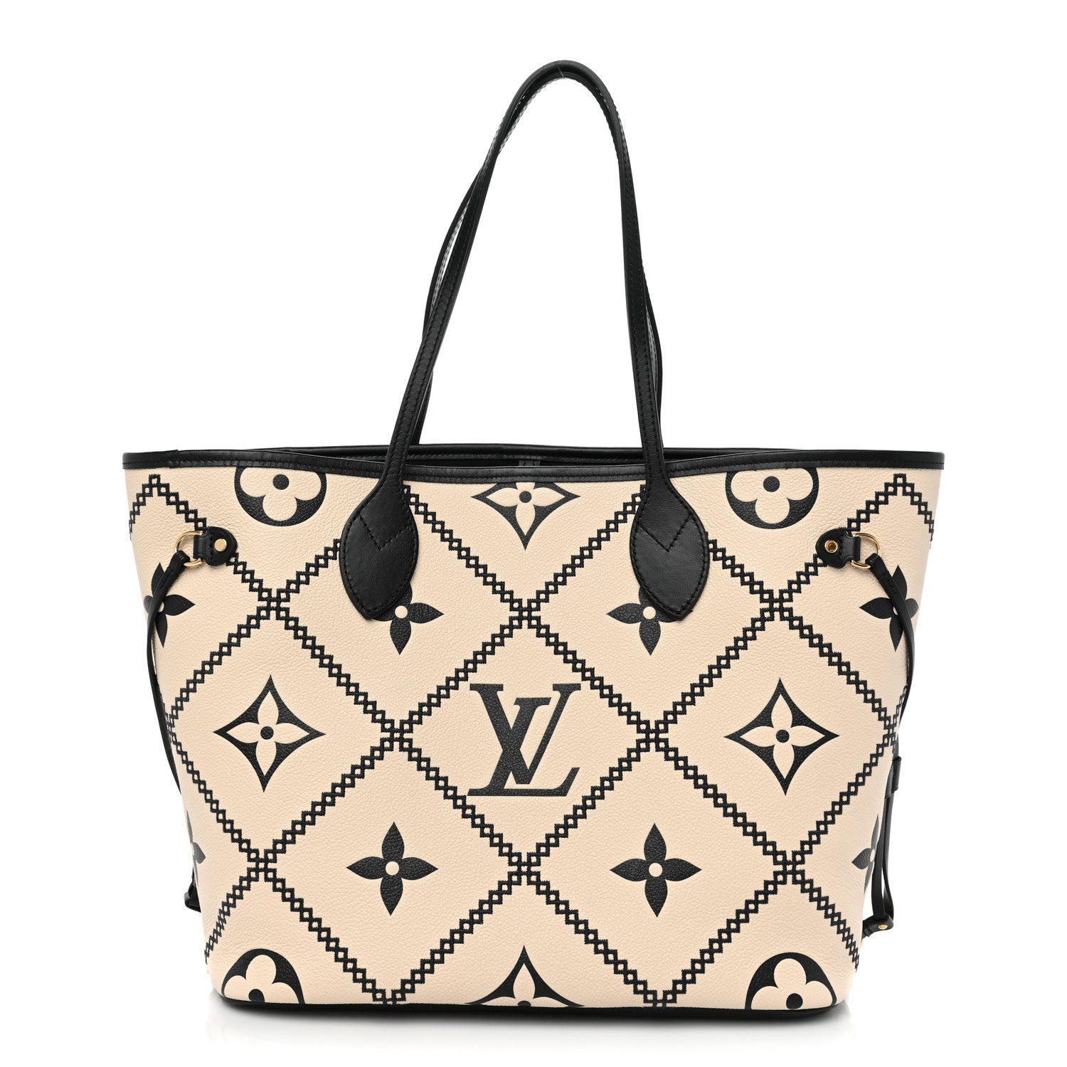 Louis Vuitton Empreinte Monogram Giant Broderies Neverfull MM Cream Black 1 of 9