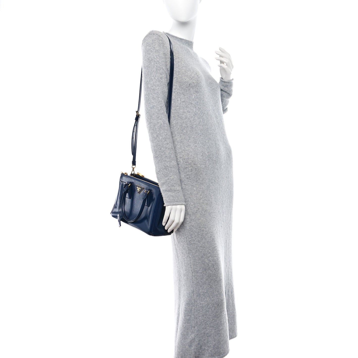 Saffiano Vernice Mini Galleria Double Zip Tote Inchiostro