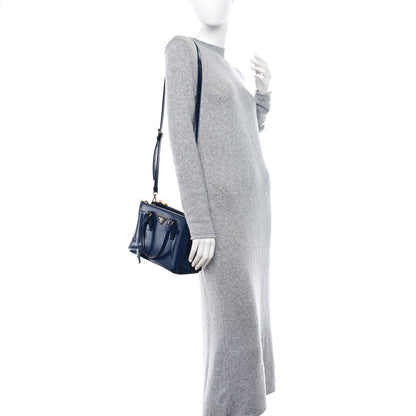 Prada Saffiano Vernice Mini Galleria Double Zip Tote Inchiostro 2 of 8