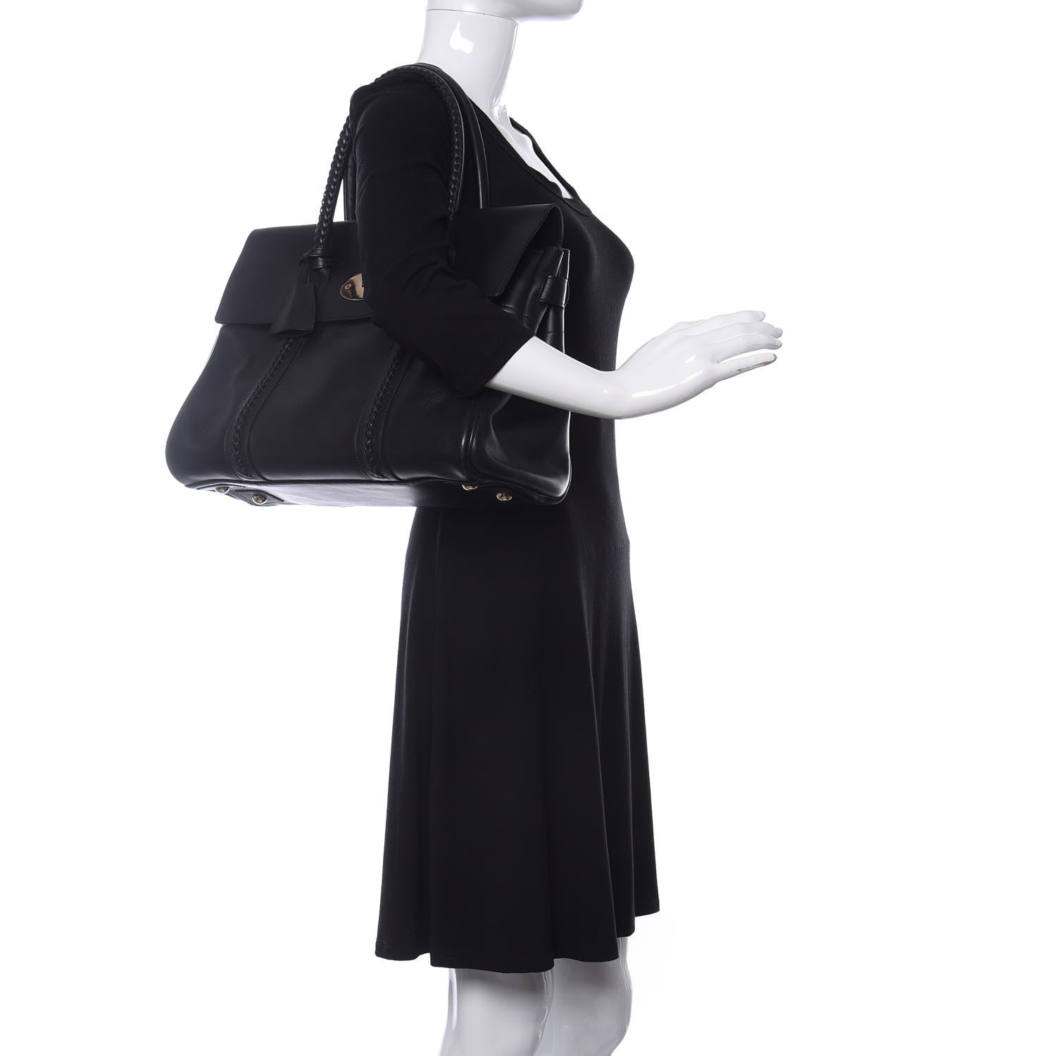 Mulberry Smooth Calfskin Braided Bayswater Black 2 of 14