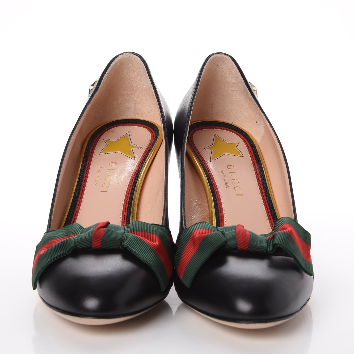 Gucci Malaga Kid Web Bow Pumps 37 Black 2 of 9