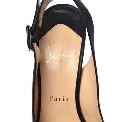 Christian Louboutin Canvas Indiana Sling 140 Pumps 36.5 Black Grezzo 9 of 15