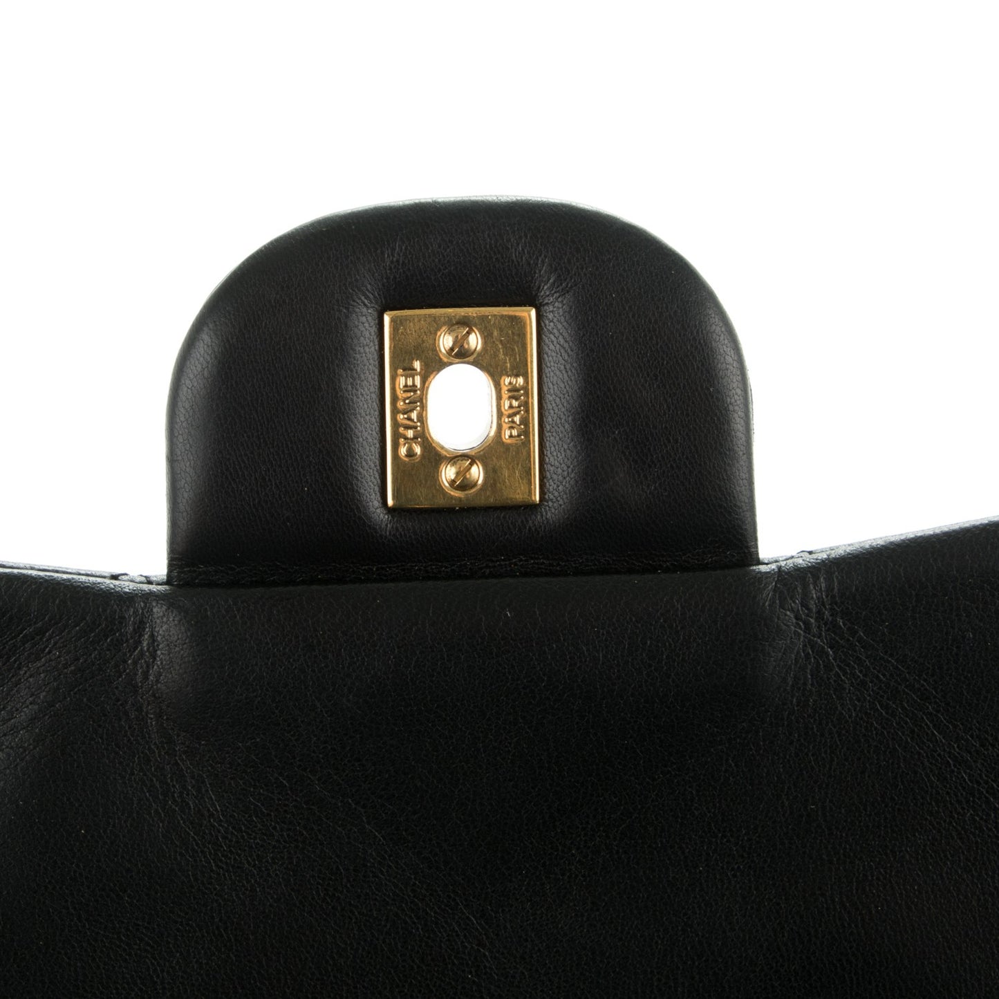 Lambskin Quilted Jumbo Single Flap Black