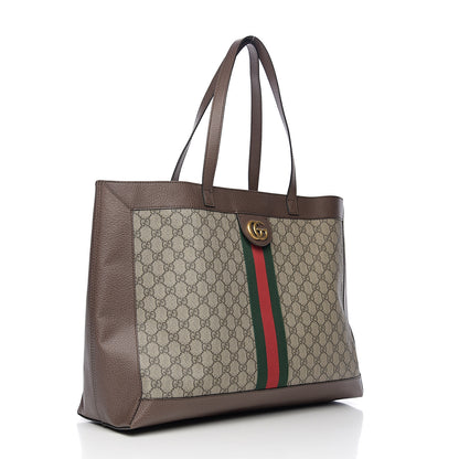 Gucci X DISNEY GG Supreme Monogram Web Three Little Pigs Large Ophidia Tote Beige New Acero 2 of 9