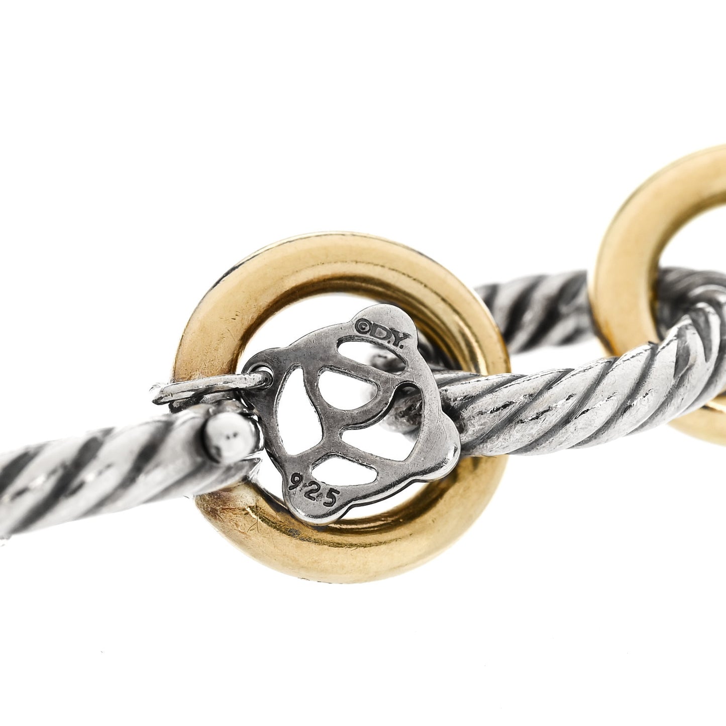 Sterling Silver 18K Yellow Gold 12mm Large Oval Link Bracelet