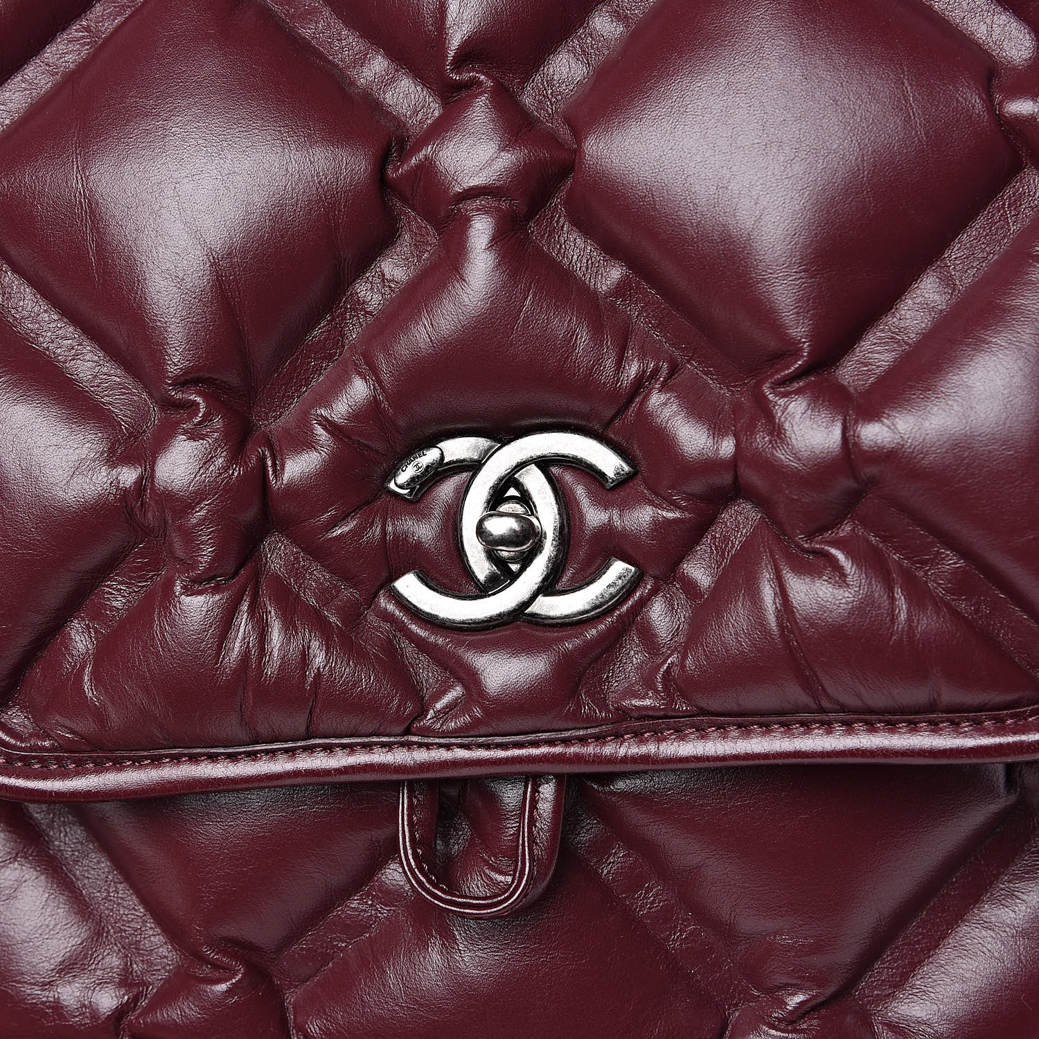 Chanel Calfskin Quilted Chesterfield Backpack Burgundy 13 of 14