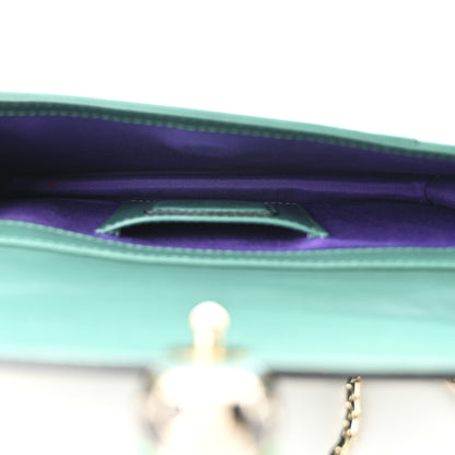 Bulgari Calfskin Serpenti Forever Flap Clutch  Emerald Green 5 of 12