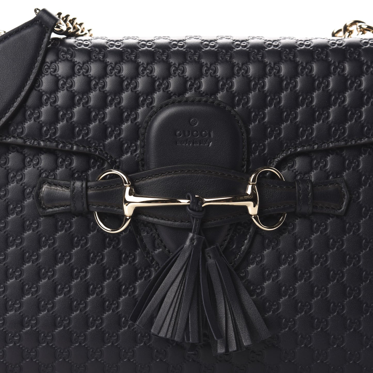Soft Microguccissima Medium Emily Chain Shoulder Bag Blue