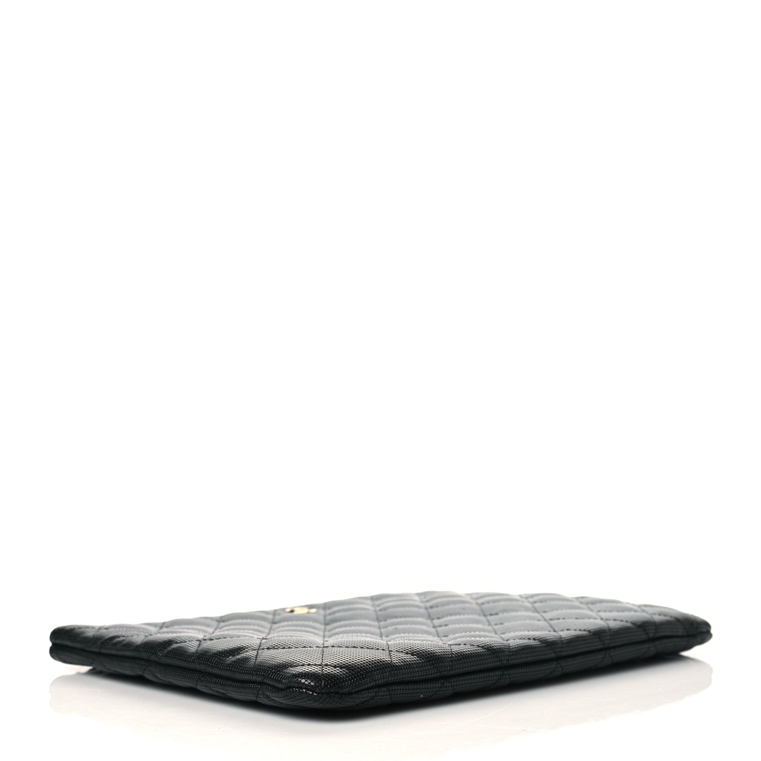 Chanel Calfskin Quilted Pixel Effect Medium Cosmetic Case Black 4 of 10