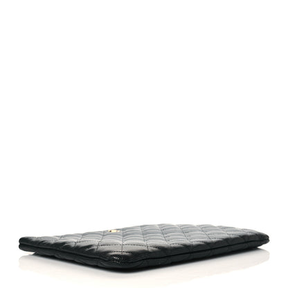Chanel Calfskin Quilted Pixel Effect Medium Cosmetic Case Black 4 of 10