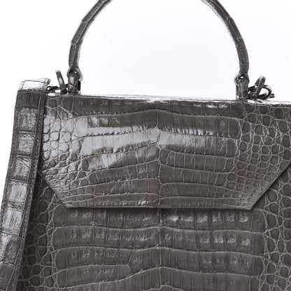 Nancy Gonzalez Crocodile Top Handle Shoulder Bag Grey 12 of 12