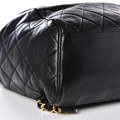 Chanel Lambskin Quilted Drawstring Backpack Black 6 of 10