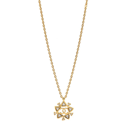 Chanel Crystal CC Pendant Necklace Gold 1 of 5