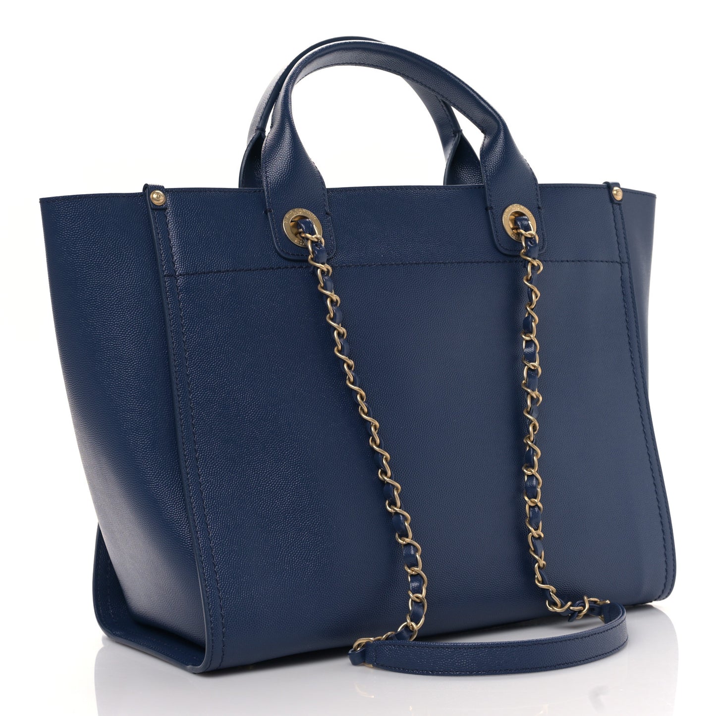Caviar Small Studded Deauville Tote Navy