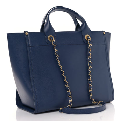Chanel Caviar Small Studded Deauville Tote Navy 3 of 9