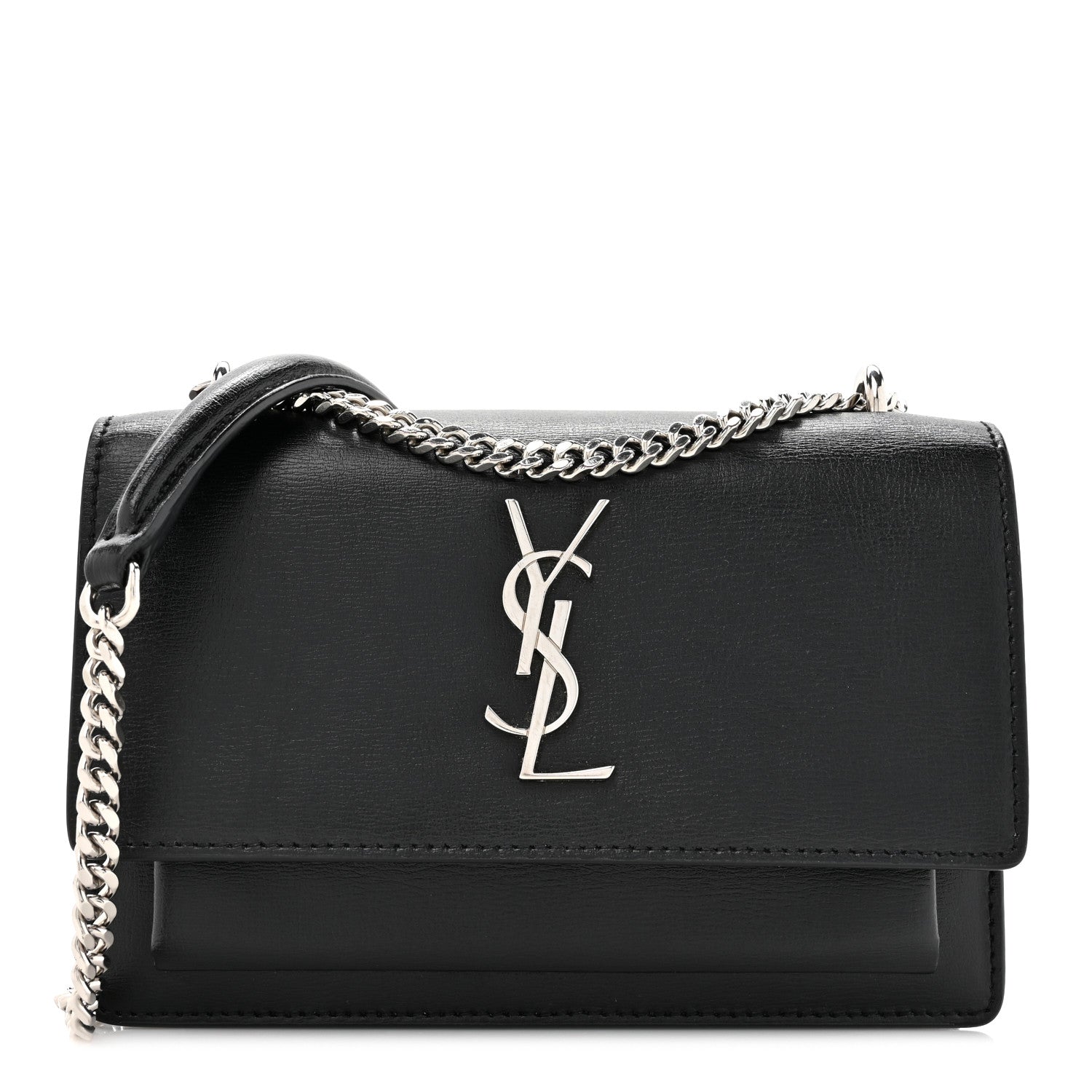 Saint Laurent Calfskin Monogram Sunset Chain Wallet 1 of 13