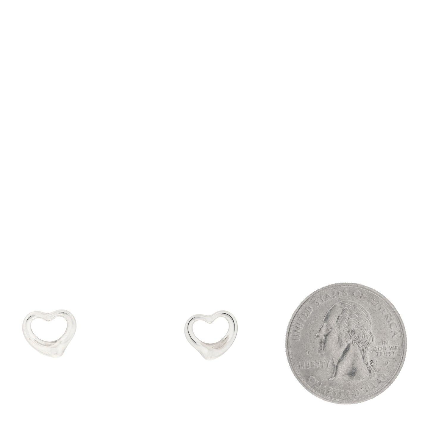 Sterling Silver Elsa Peretti Open Heart Screw-Back Earrings