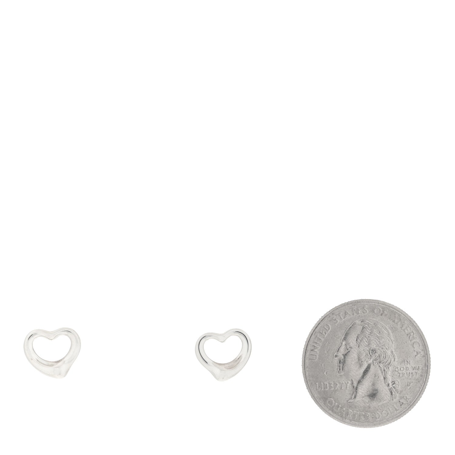 Tiffany Sterling Silver Elsa Peretti Open Heart Screw-Back Earrings 2 of 4