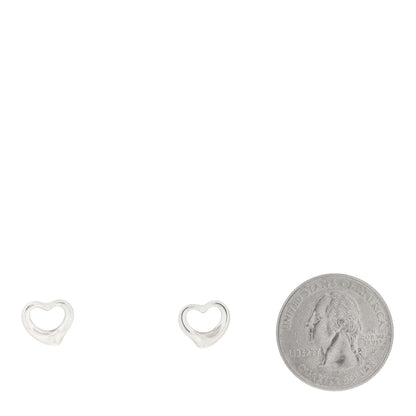 Tiffany Sterling Silver Elsa Peretti Open Heart Screw-Back Earrings 2 of 4