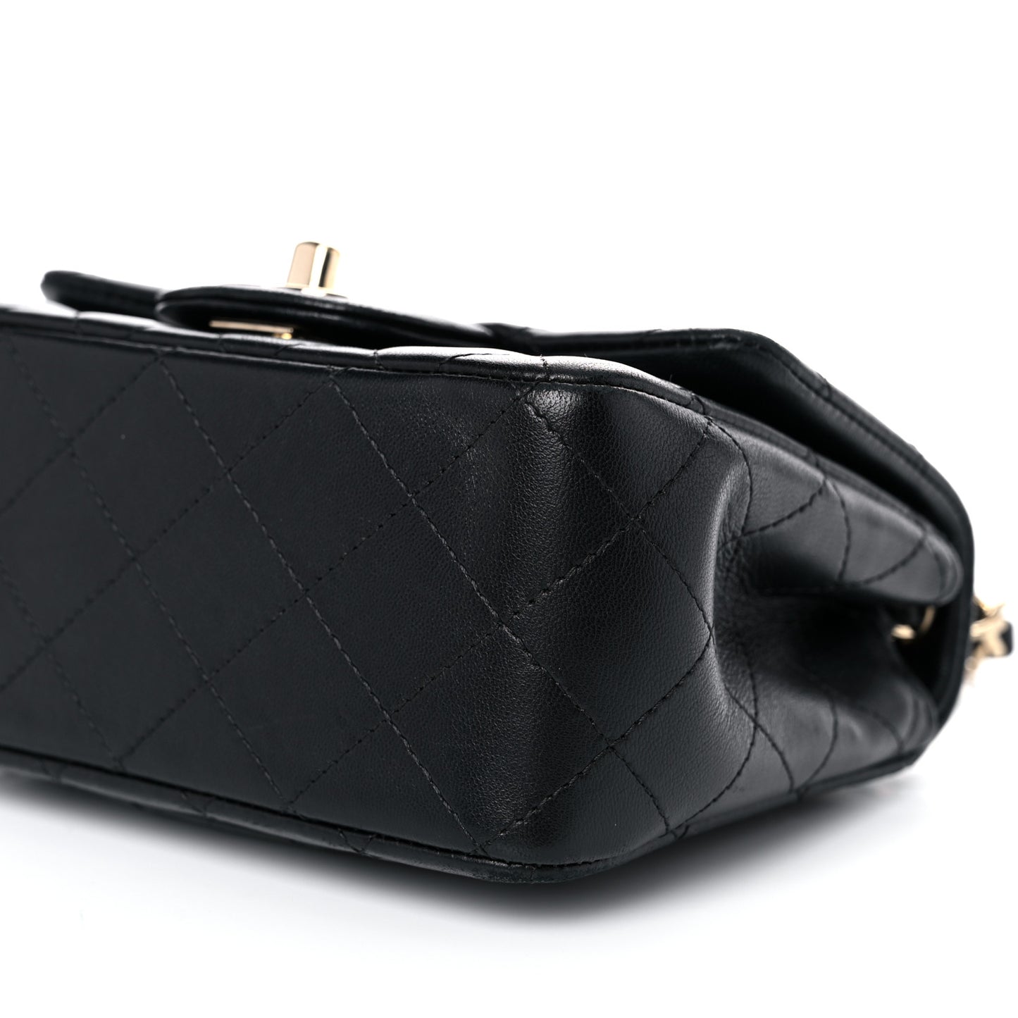 Lambskin Quilted Mini Square Flap Black