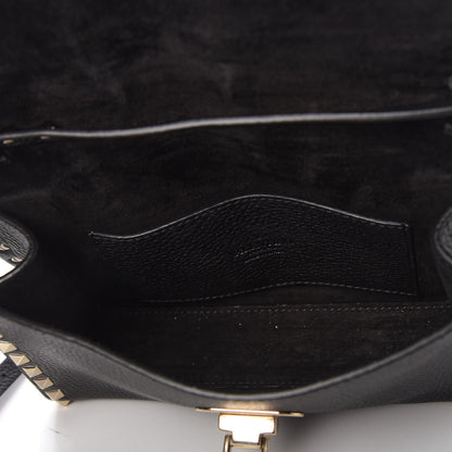 Valentino Garavani Pebbled Calfskin Medium Rockstud Flip Lock Crossbody Bag Black 6 of 10
