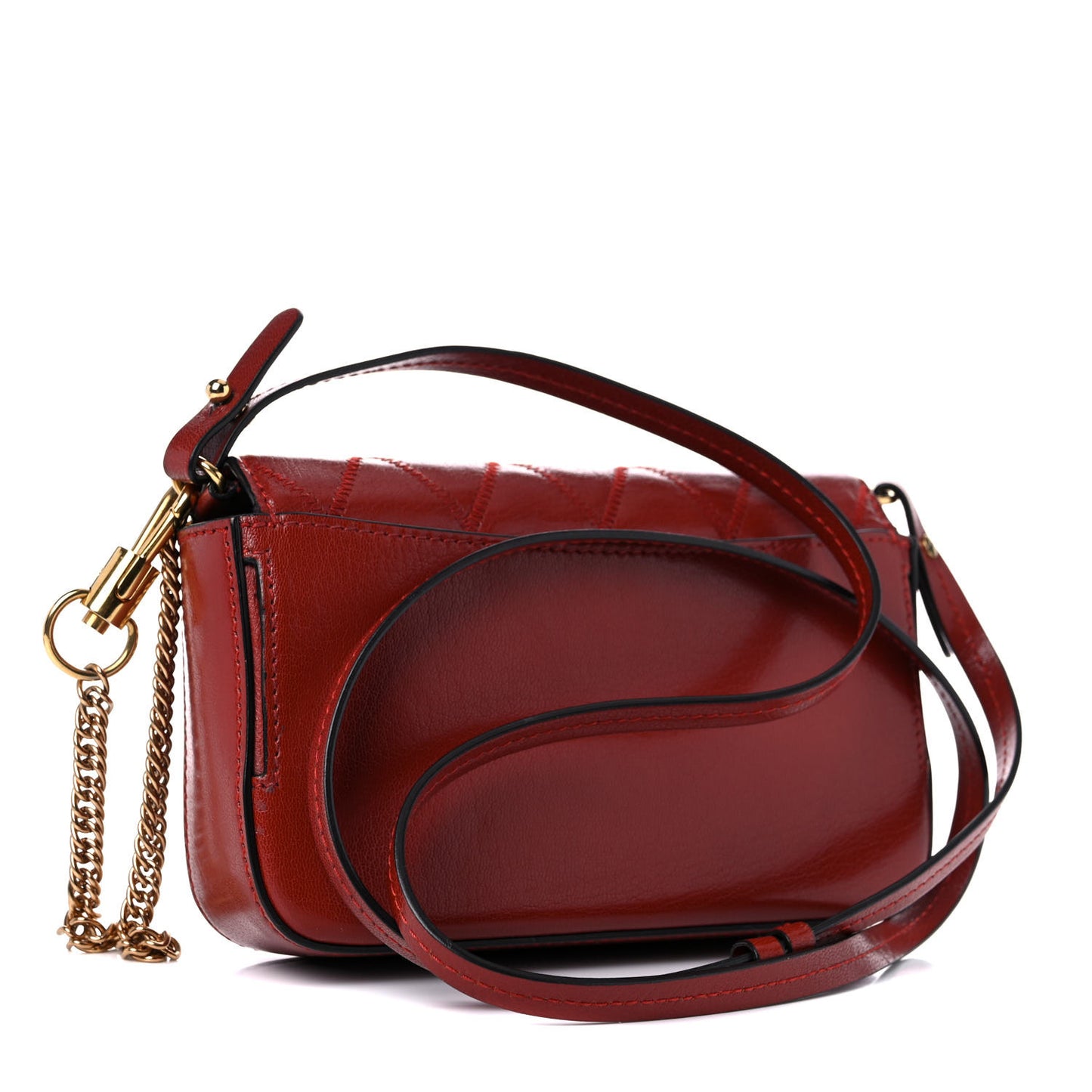 Goatskin Quilted GV3 Mini Pocket Convertible Bag Terracotta