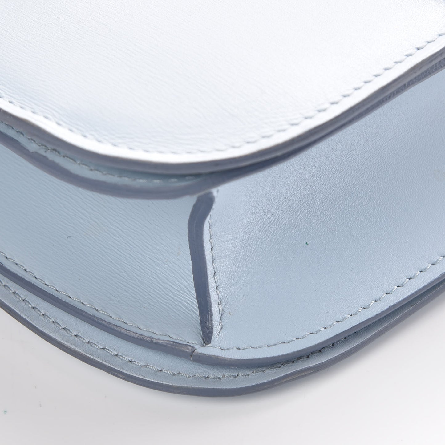 Box Calfskin Medium Classic Box Flap Bag Pale Blue