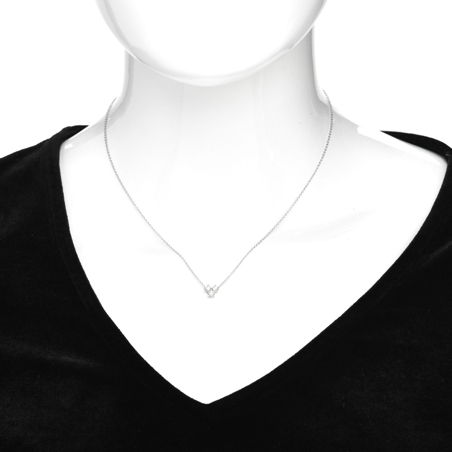 Tiffany Platinum Diamond .30ctw Aria Pendant Necklace 2 of 5