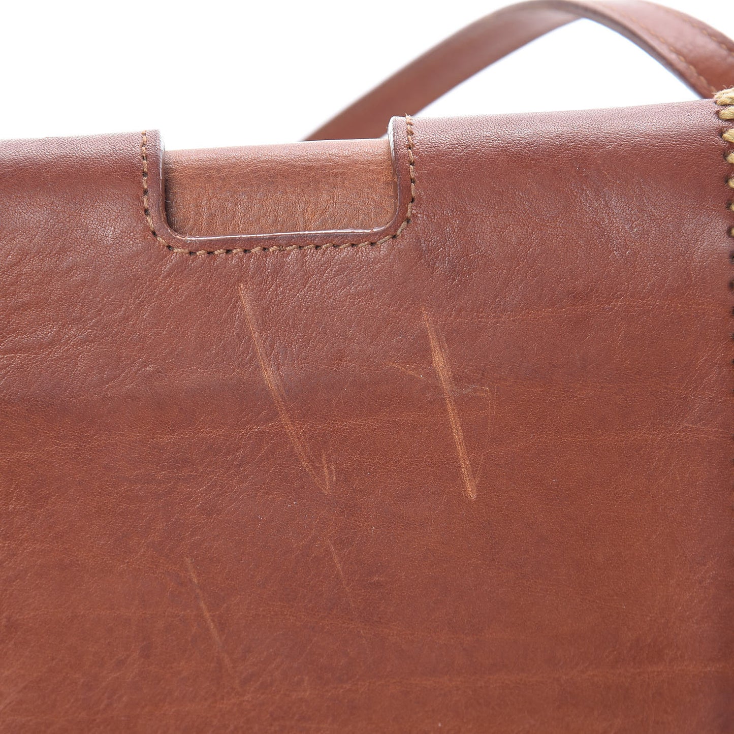 Calfskin Whipstitch Toy Charlotte Messenger Bag Cognac
