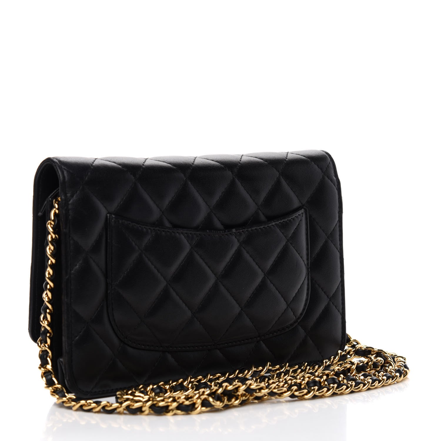 Chanel Lambskin Quilted Wallet On Chain WOC Black 3 of 9