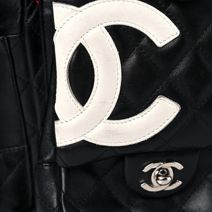 Chanel Calfskin Quilted Large Cambon Multipocket Reporter Black White 23 of 25