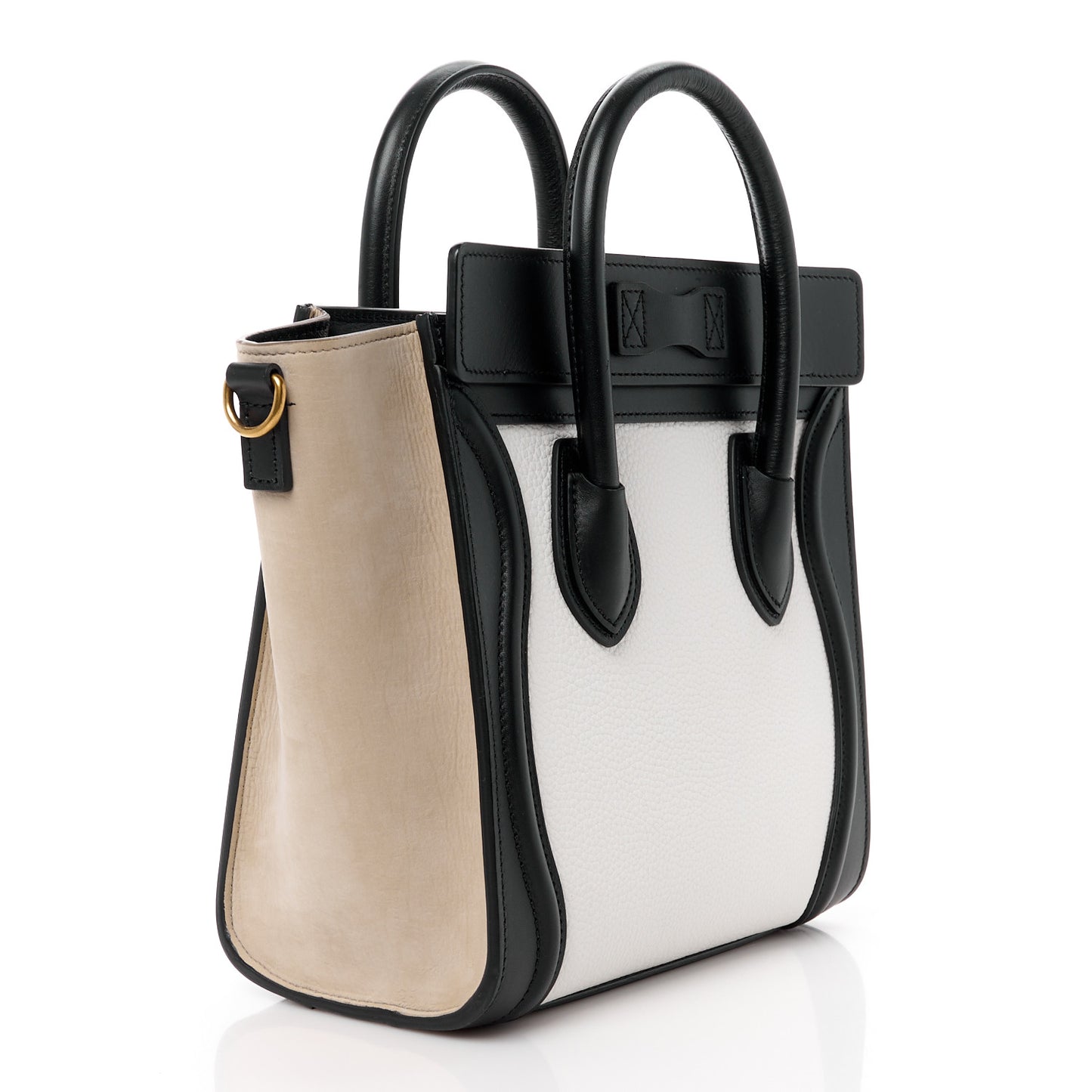 Bullhide Calfskin Nubuck Nano Tri-Color Luggage White