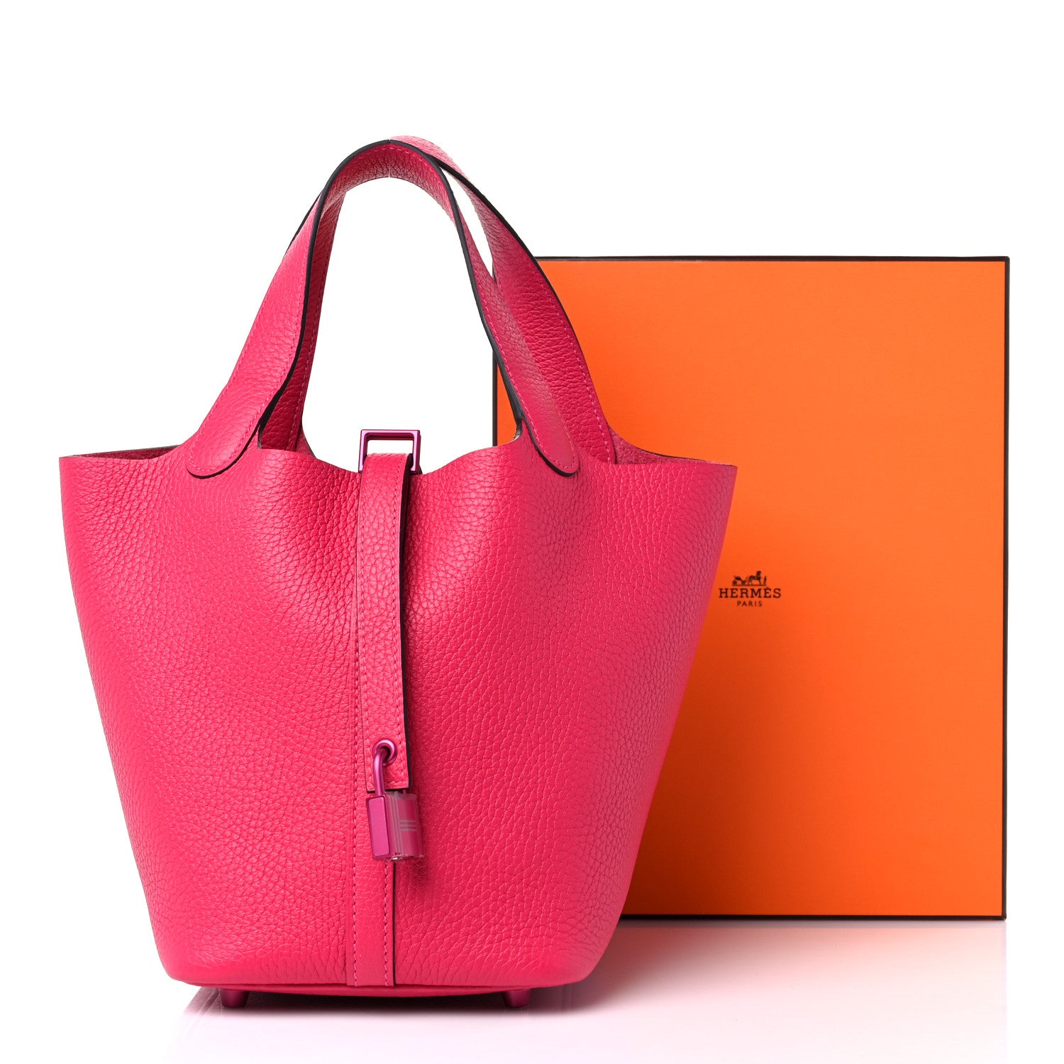 Hermes Taurillon Clemence Monochrome Picotin Lock 18 PM Rose Mexico 9 of 9