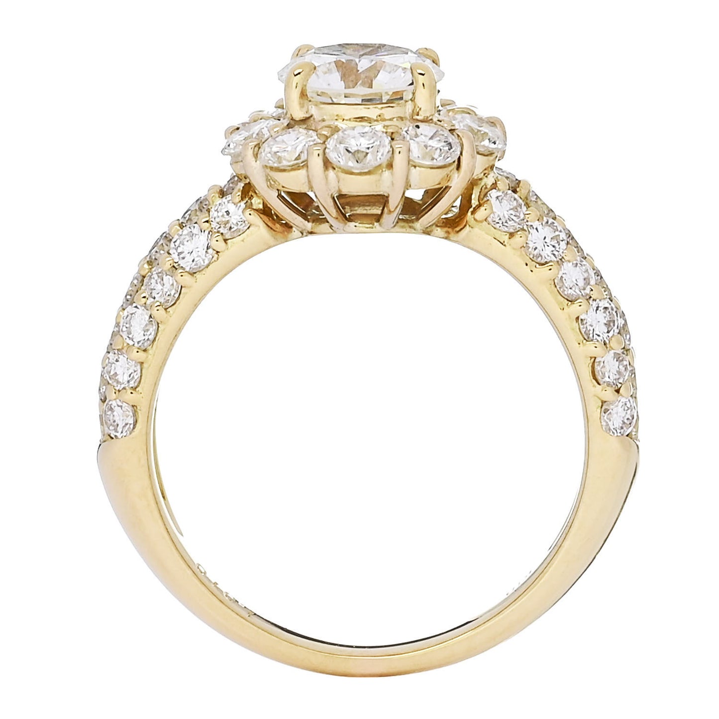 18K Yellow Gold Diamond 1.01ct Halo Engagement Ring 53 6.25