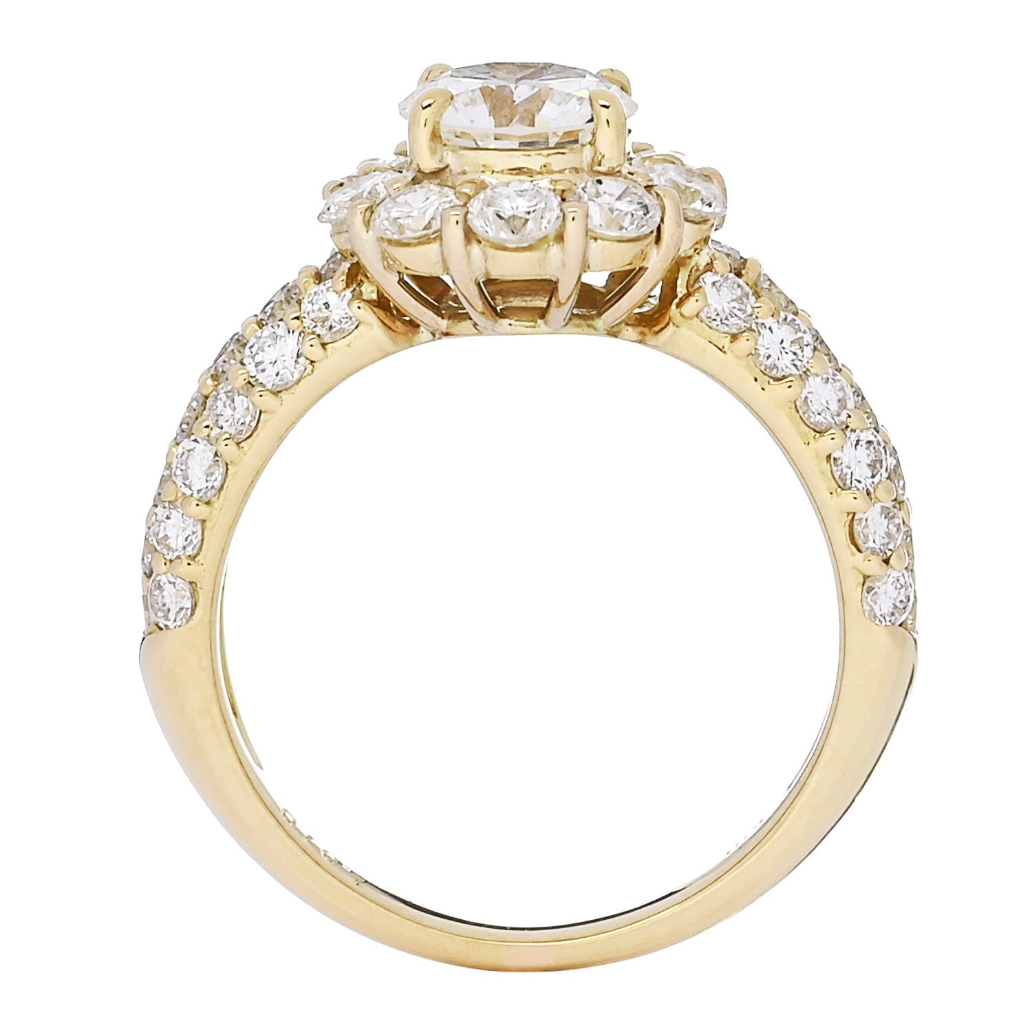Parker & West by FASHIONPHILE 18K Yellow Gold Diamond 1.01ct Halo Engagement Ring 53 6.25 5 of 10