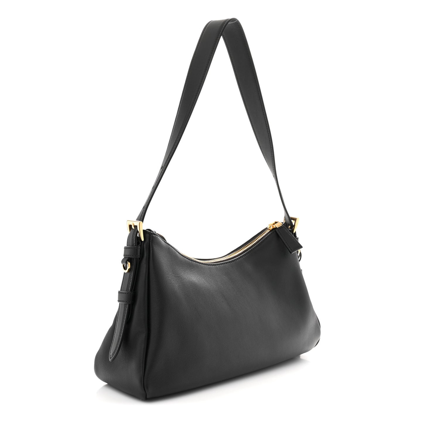Soft Calfskin Medium Aimee Shoulder Bag Black