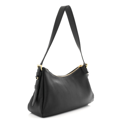 Prada Soft Calfskin Medium Aimee Shoulder Bag Black 3 of 10