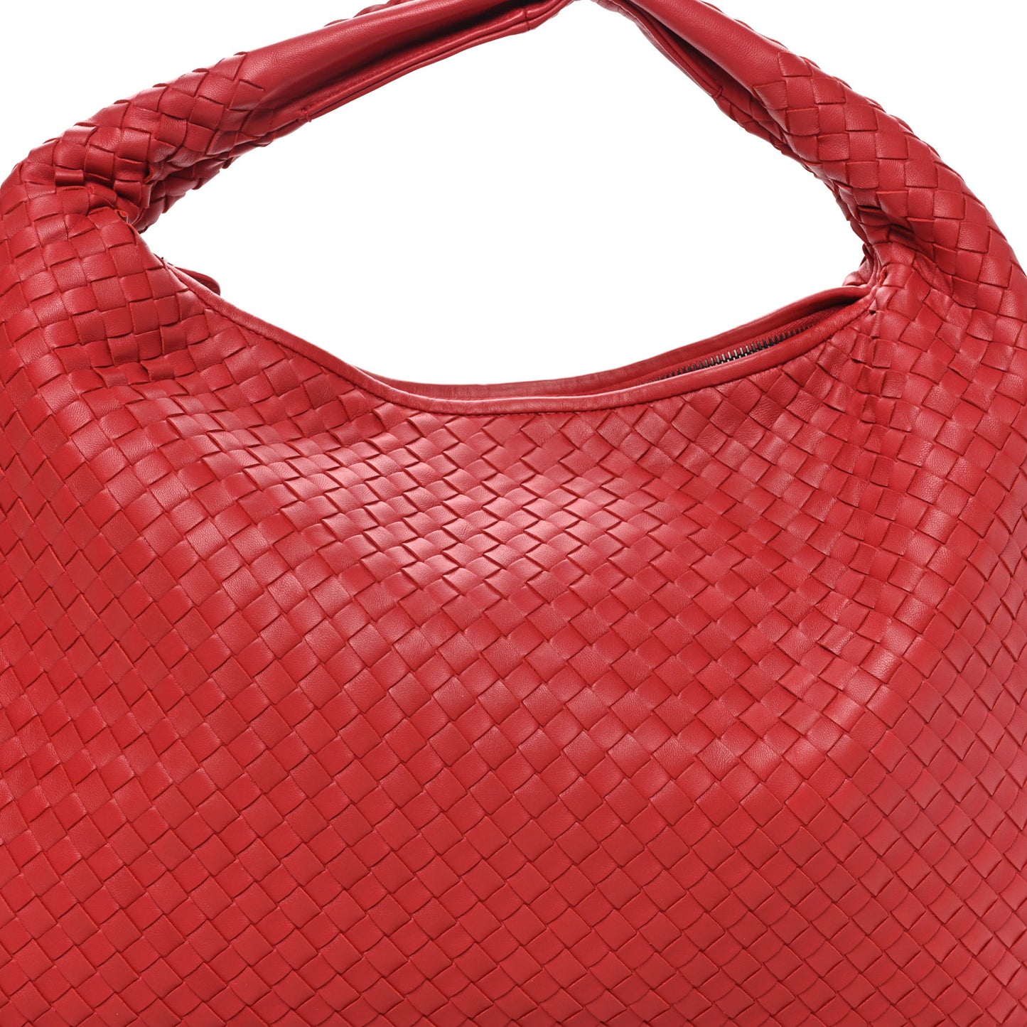 Nappa Intrecciato Large Veneta Hobo Fraise